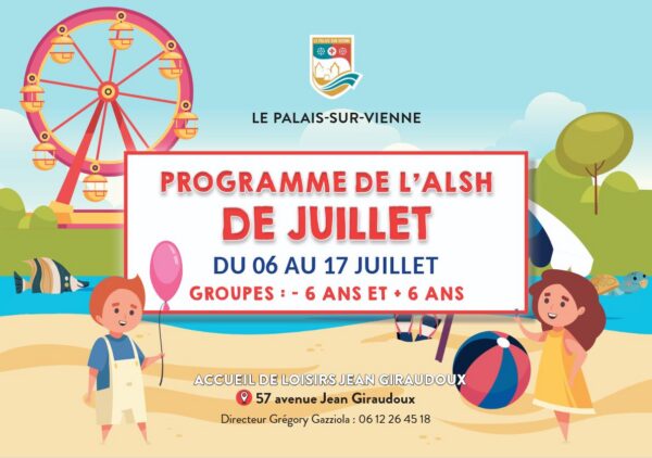 Programme de juillet de l&rsquo;Accueil de Loisirs Jean Giraudoux
