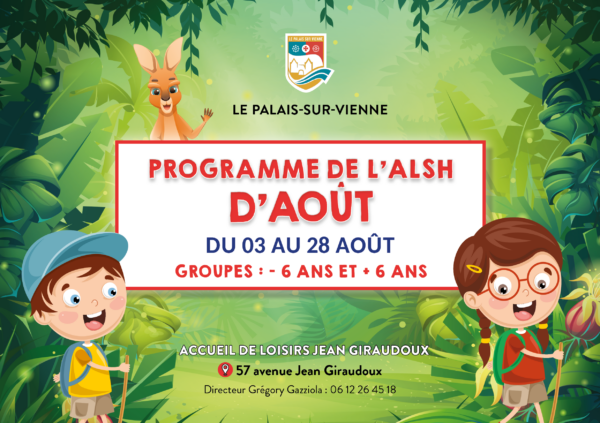 Programme d&rsquo;août de l&rsquo;Accueil de Loisirs Jean Giraudoux